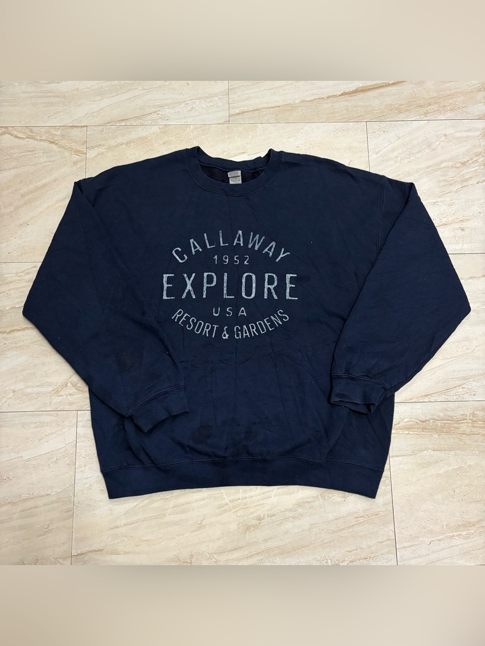 Gildan Mens Size XL Navy Blue Callaway Resort & Gardens Crewneck Sweatshirt